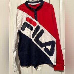 Fila Red, White, and Blue Long Sleeve Shirt